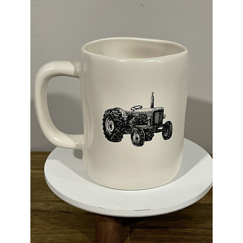 *NEW* RAE DUNN Artisan Collection LL "RISE AND SHINE"‎ Tractor Double Sided Mug